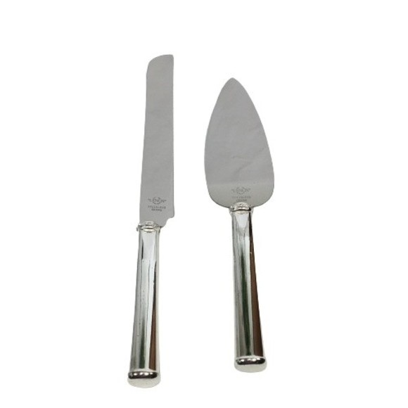 Lenox Devotion 2 Piece Dessert Set Cake Knife & Server Silverplate 825522 Silver - Picture 5 of 12